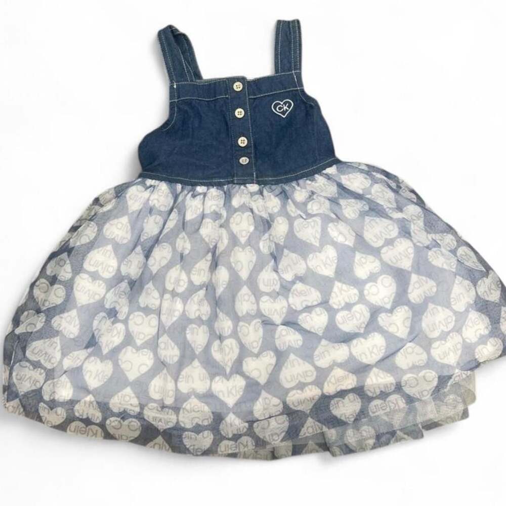 Calvin Klein Jeans Dress Size 3T Denim Heart Tulle